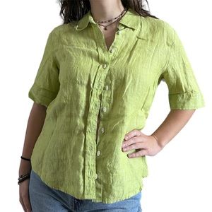 Lime green button up